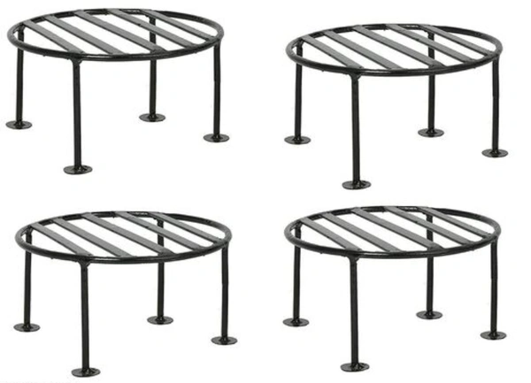   Circle Iron  Pots& Planter Stand It will give any place a splendid look and a dash of style Pack  of 4 -  Free Size, Black, Iron,  Pack of 2, Round